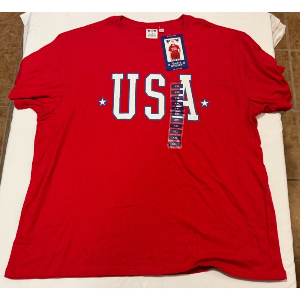 Spirit of America USA Women's Red T-Shirt - Size 2XL - New With Tags - 60%Cotton
